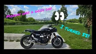 Monday's were made for riding, & turning 55! Triumph Speed Twin 1200