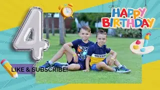 Geburtstag Party : Happy Birthday : 4. Geburtstag : vier Jahre alt : Kindergeburtstag