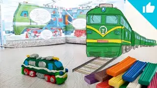 Modeling from plasticine. Simple crafts. Electric locomotive train