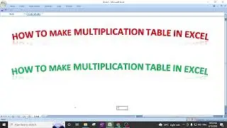 How to make a multiplication table in excel with single function