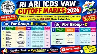 OSSSC RI, AMIN, VAW, ICDS CUTOFF MARK 2026, CATEGORY WISE /RESULT, REVISE ANS KEY /SELECTION PROCESS