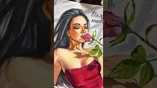 Акварельная портрет-открытка13*19см