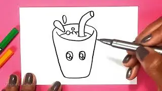 COMO DESENHAR UM COPO DE SUCO KAWAII