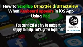 How to ScrollUp UITextField/UITextView When Keyboard appears in iOS App Using Pod | iOS | Xcode