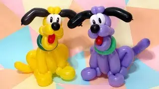 Pluto the dog from balloons - twisting tutorial (Subtitles)