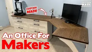 Building A Home Office With Custom Built Hardwood Countertops and Ikea Cabinets / DIY Home Office