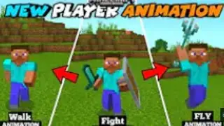 new player animation minecraft pe,bedrock, java