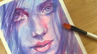 How To Paint A Portrait Using Three Colours / Acrylic Painting Technique