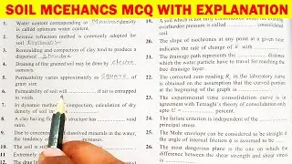 MCQ's for Soil Mechanics | Index properties MCQ | GATE | RRB-JE | SSC-JE, AE exam preparation