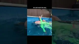 Does he have skills to survive?? #survivalswimming #onlineprogram #baby #toddler #swimmingpool #pool