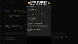 Empty Functions | Why Are They Needed? 