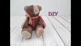 Лоскутная игрушка. Медведь из лоскутов.