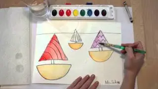 Lucy Loves Art: Perspective Sailboat Watercolor Painting Step by Step!