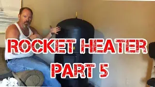 Rocket Heater Wood Stove Installation Part 5 (The First Burn Indoors)