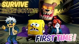 Will I Survive 99 Nights in... Bikini Bottom?!? My First Time in Roblox: Survive Bikini Bottom
