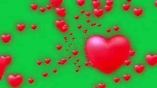 HD Green Screen | ❤️❤️ 5 Beautiful Glowing Heart Animations. Explosive and Floating with Glow!! ❤️❤️