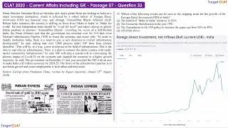 CLAT 2020 Previous Question Paper Passage 7 Question 33 Solved Explained