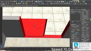model doors aluminium in 3ds max and material