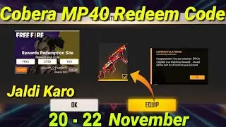 Free Fire Redeem Code Today 20 November | Cobra Mp40 Redeem Code | FF Redeem Code Today