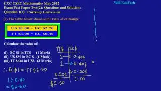 CSEC CXC Maths Past Paper 2 Question 1c May 2012 Exam Solutions (Answers)_ by Will EduTech
