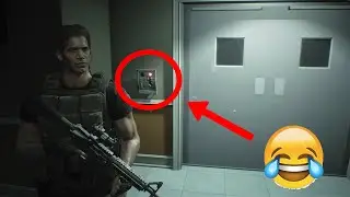 Carlos tries opening voice activated door without tape recorder (Funny moment) - RE3 Remake (2020)