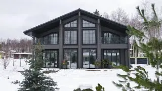 Двухэтажный дом из клееного бруса 275 м.кв