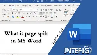 What is page spilt in MS Word