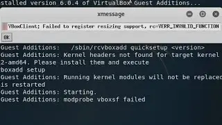 VBoxClient: Failed to register resizing support, rc=Verr_INVALID-FUNCTION | FIX