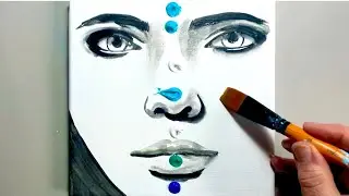 Beautiful Ocean Mood / Portrait Painting / Acrylic Technique