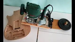 How to do guitar belly cut with rotating router platform