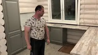 Кухонный гарнитур фрезерованные фасады со шпоном