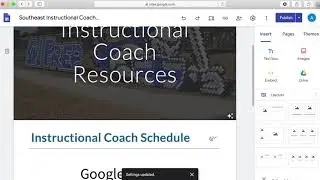 Changing Google Site Publishing Settings