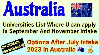 Australia 🇦🇺 September and November Intake Universities List ✅