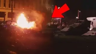 car almost explodes! MUST WATCH!!