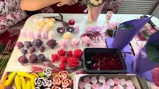 Сборка букетов из мыла с ягодами