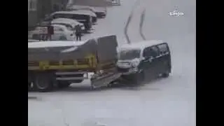 araçların buzla dansı