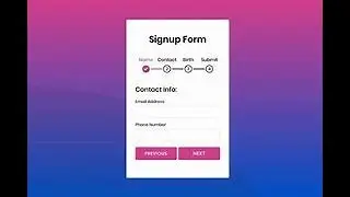 Multi Step Form with Progress Bar in HTML CSS & JavaScript