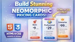 Build Stunning Neomorphic Pricing Cards with HTML & CSS | Modern UI Design!