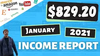 Passive Income Report 💸 - Merch, Print on Demand, YouTube - January 2021
