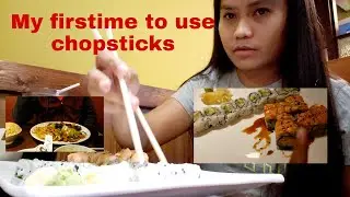 Using chopsticks for the  first time /Tina's Adventure