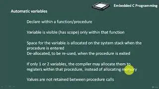 106: Variables in embedded C