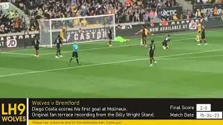 Diego Costa Goal for Wolves. First Premier League goal for 6 years comes against Brentford.