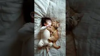 Heartwarming Snuggles: Baby and Cat Cuddle Time