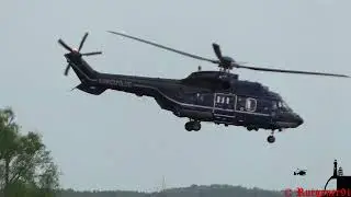 [HD] Federal Police Super Puma departure at airfield