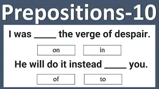 Prepositions Quiz #10 | Grammar Test