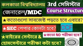 3rd সেমিস্টার জেনারেল(MDC) সিলেবাস কোর্সস্ট্রাকচার CCF 2024 কলকাতা বিশ্ববিদ্যালয়//3rd Sem Syllabus