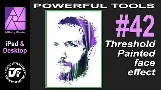 Threshold painting on white background, Affinity Photo Tutorial Power tools number 42.