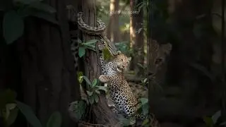 Leopard Vs Python in Tree 