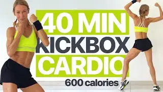 40 MIN CARDIO KICKBOXING WORKOUT AT HOME / Intense Fat Burn HIIT