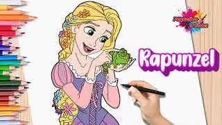 How to Draw Rapunzel and Pascal from Tangled 🌸 Easy Drawing for Kids